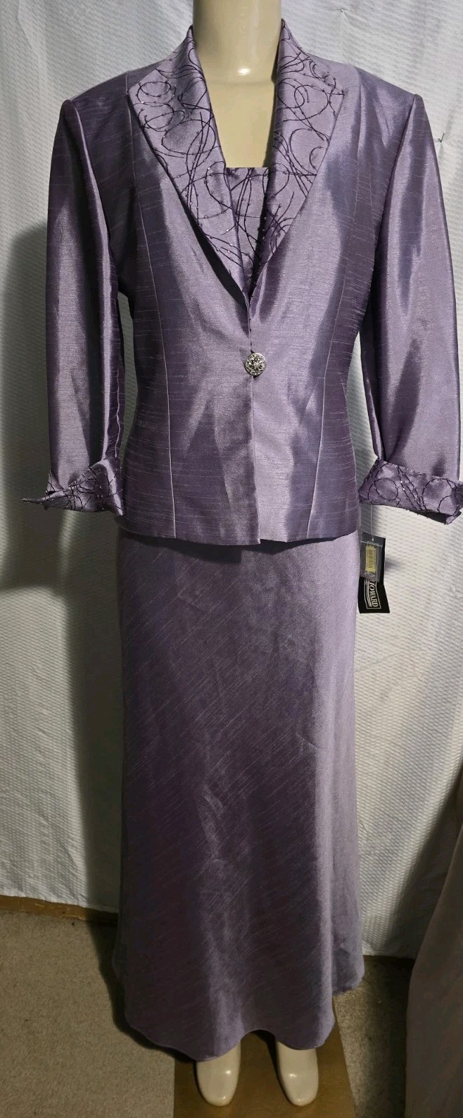 NWT Jessica Howard Womens 8 Lilac Dress Jacket Set Maxi Prom Formal Wedding 2 Pc