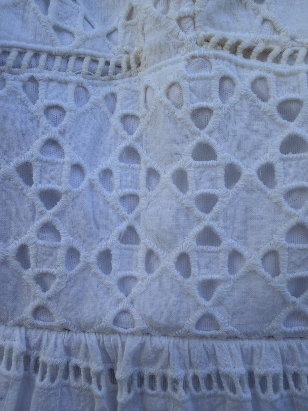 Three Pink Hearts Trixxi White Eyelet Mini Dress Size 11 Cotton Sundress Boho