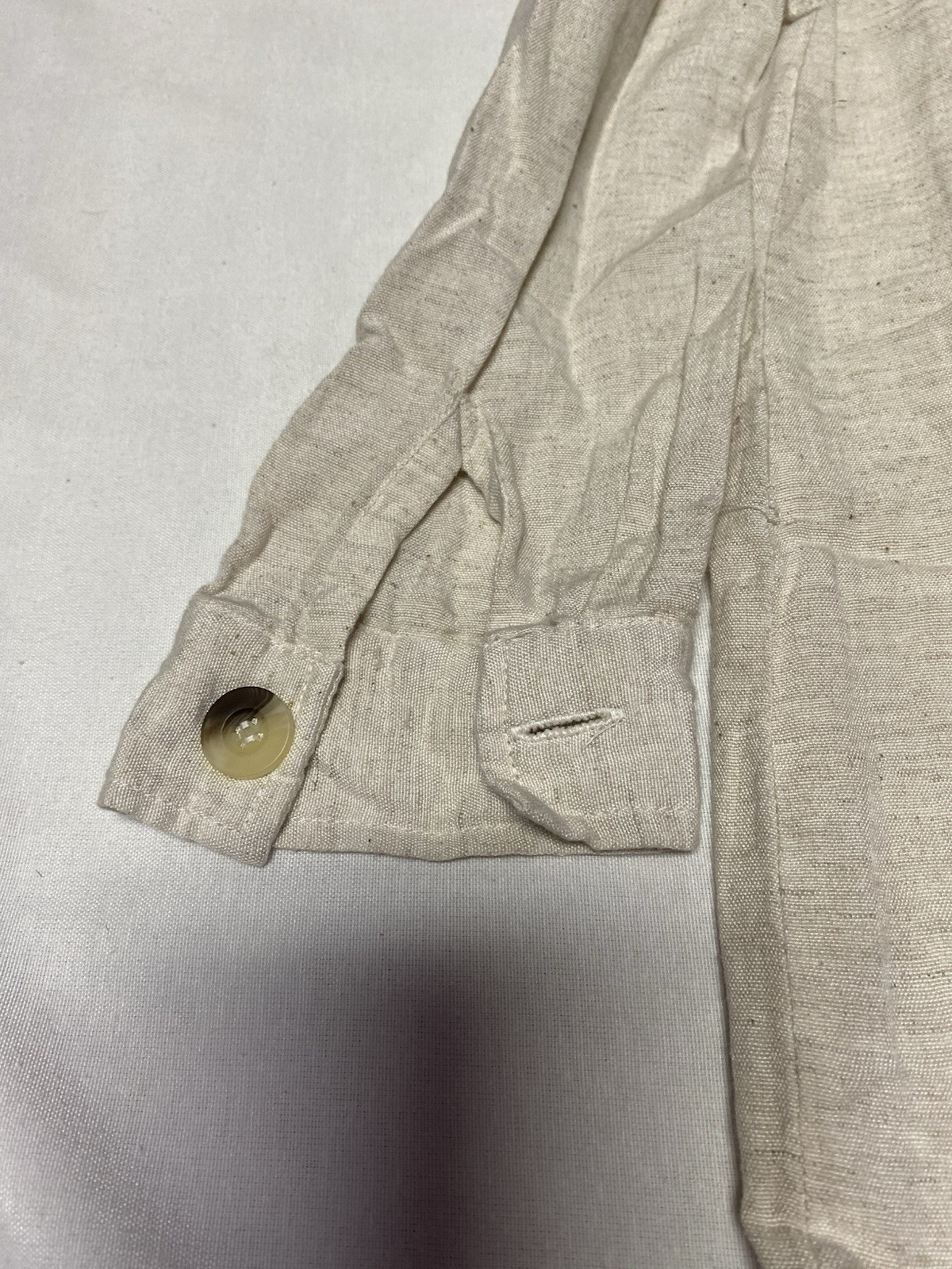 Sim And Sam Linen Blend Long Sleeve Button Up Shirts Dress Size Medium (aa)