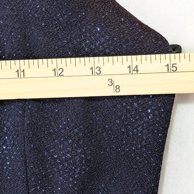 Scott McClintock Millennium 2000 Halter Gown Womens 12 Blue Sparkle Sequin Y2K