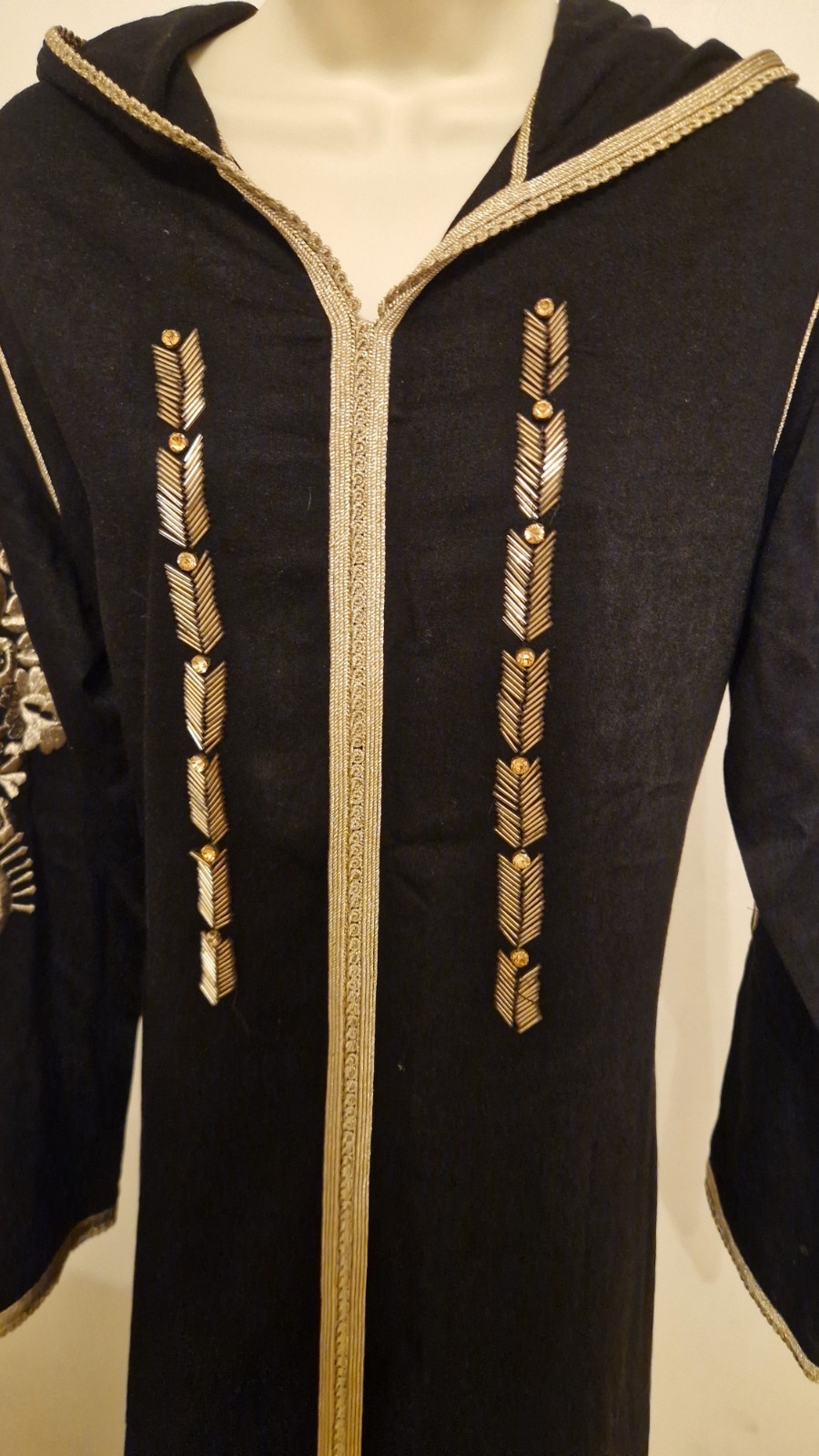 Tailor-Made Black Moroccan Jellaba – Mlefa Fabric
