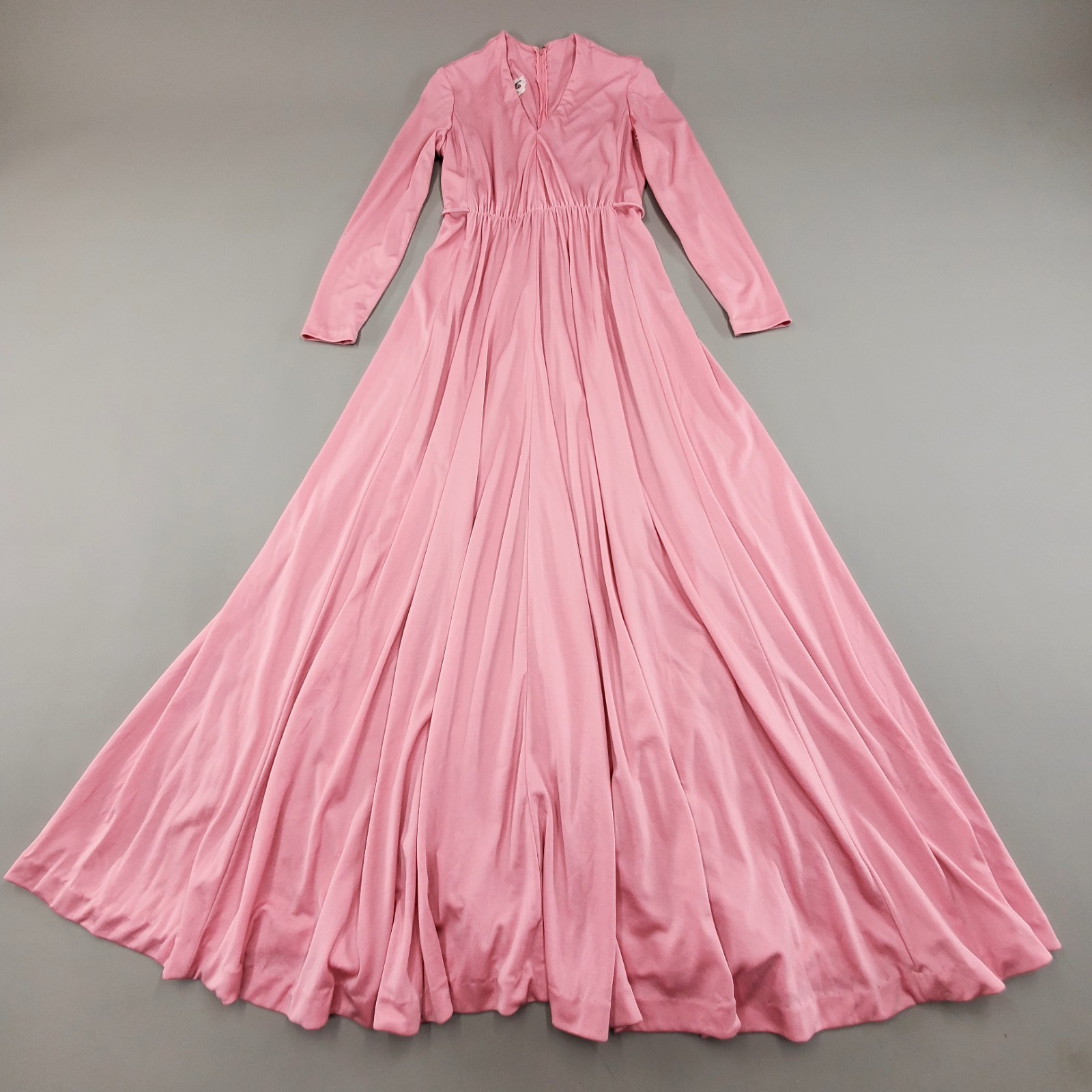 Vintage Long Miss Elliette California 60s Full Sweep Maxi Gathered Dress Sz S/M
