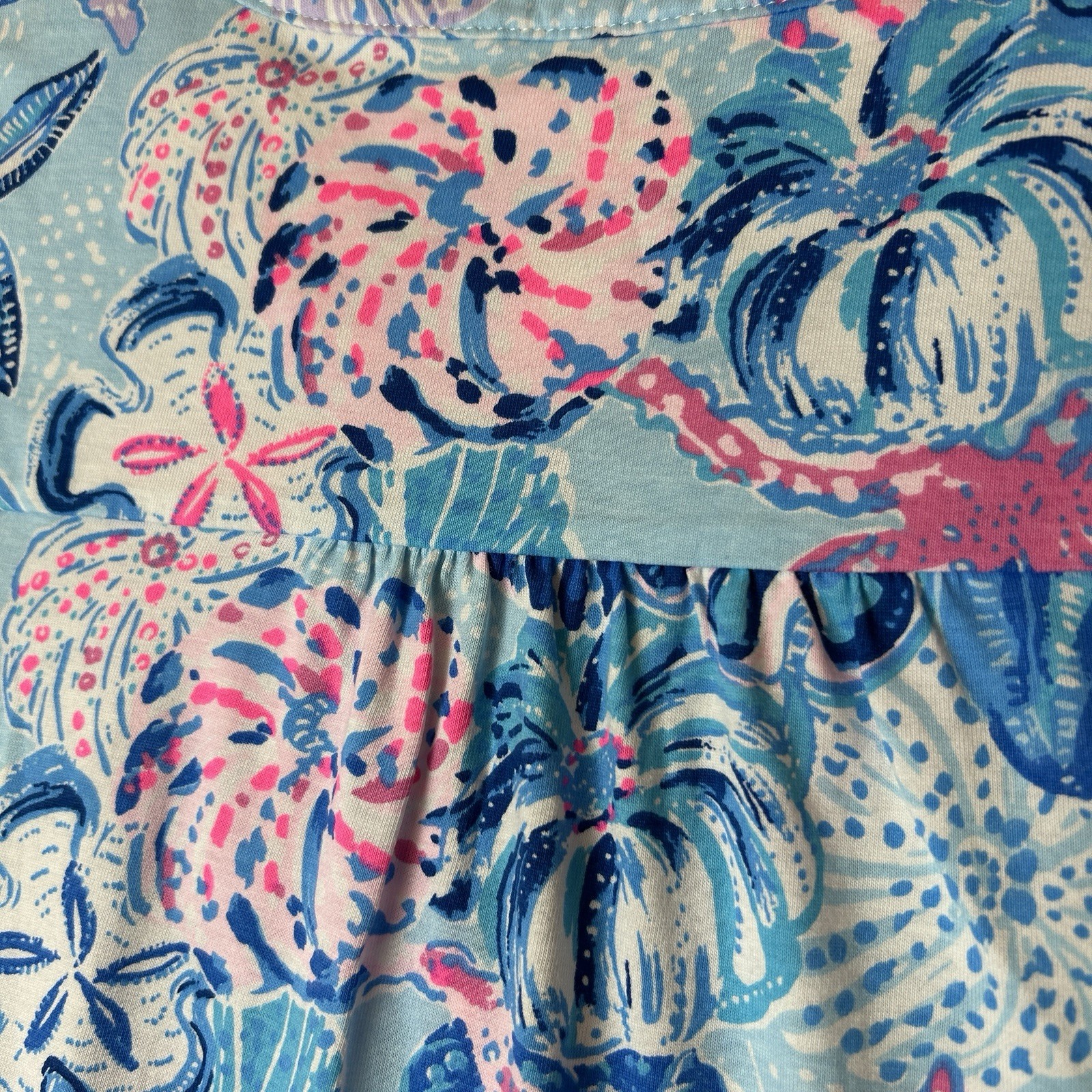 Lilly Pulitzer Dress Small Pink Blue Shells Starfish Dev Bahamas Beachcomber