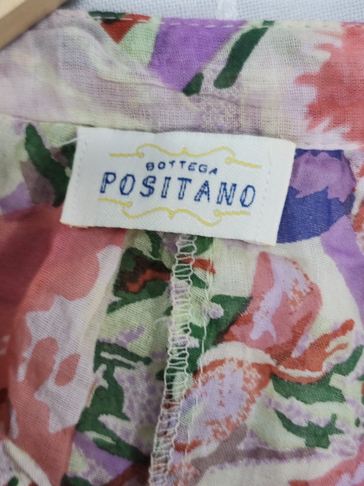 Bottega Positano Floral Dress Button Lightweight Cotton XXL Flaw