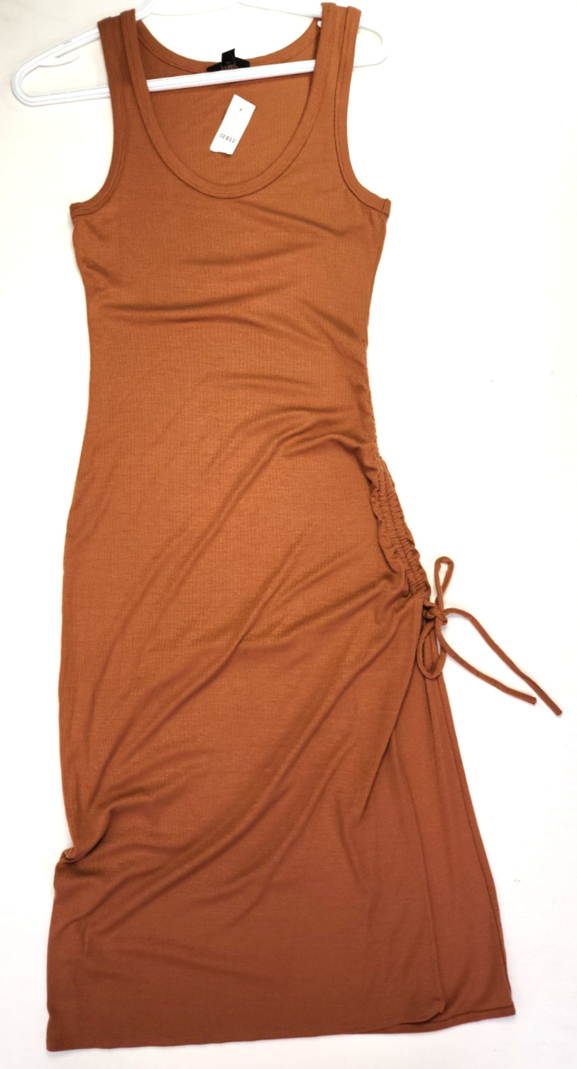 J.Crew sleeveless round neck casual rib maxi tank dress side split NWT Small