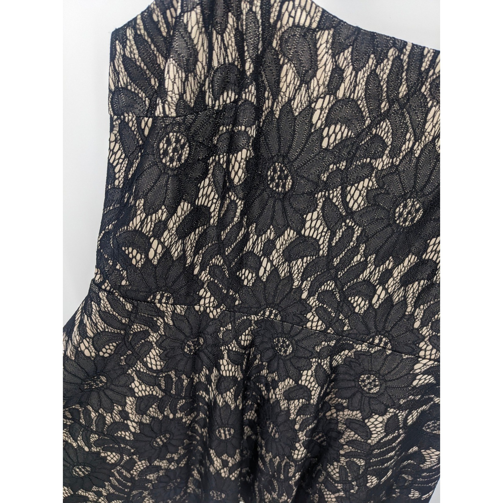Trac Black Lace Dress Medium Lined Mini Y2K Dark Cottagecore Whimsical Romantic
