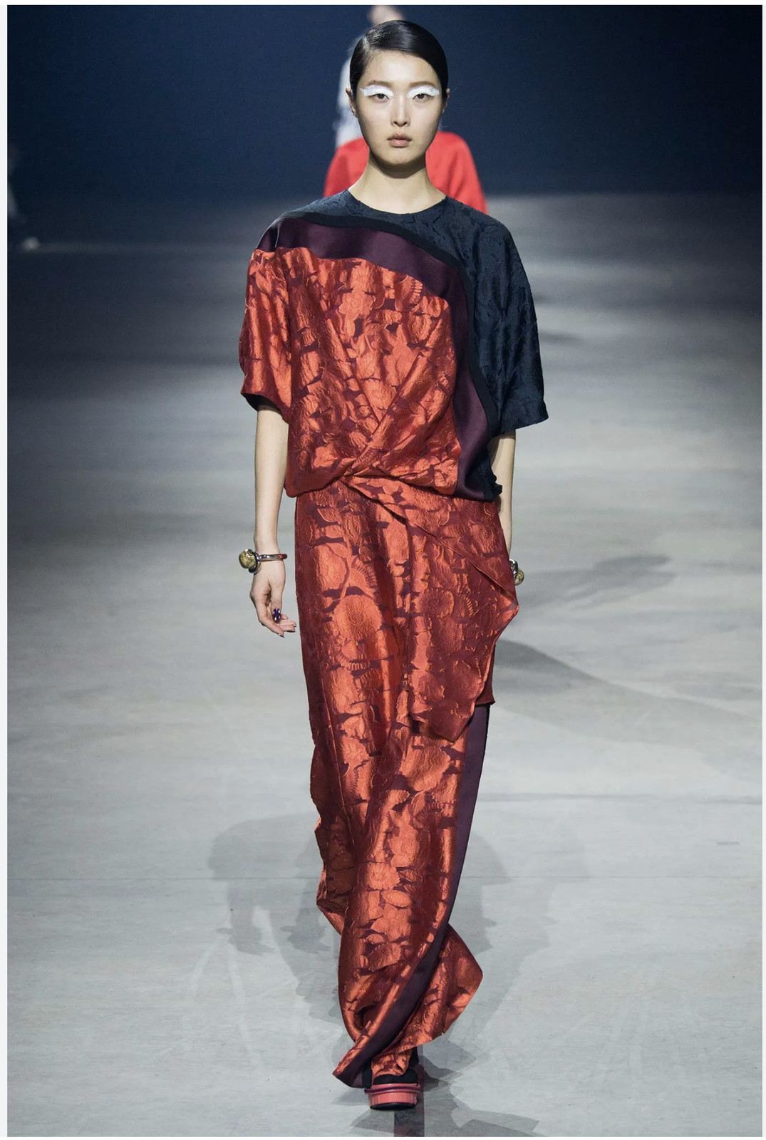 NWT Kenzo Autumn-Winter 2015 Collection Shadow Flowers Jacquard Gown sz 36 NWT