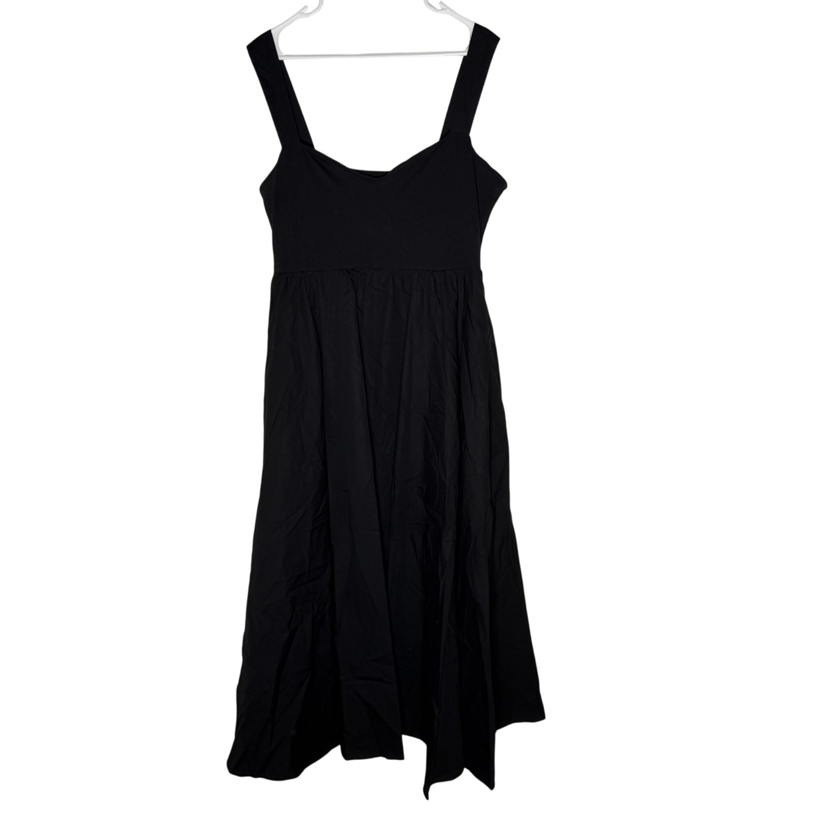 J. Crew CA647 Black Sweetheart Tank Dress with Poplin Skirt Size XXL NWT