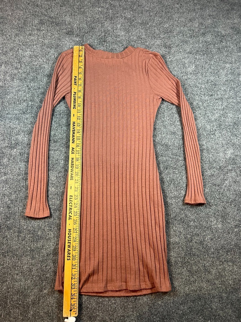 Ribbed Open Strapped Back Body Contour Dress M Made in USA