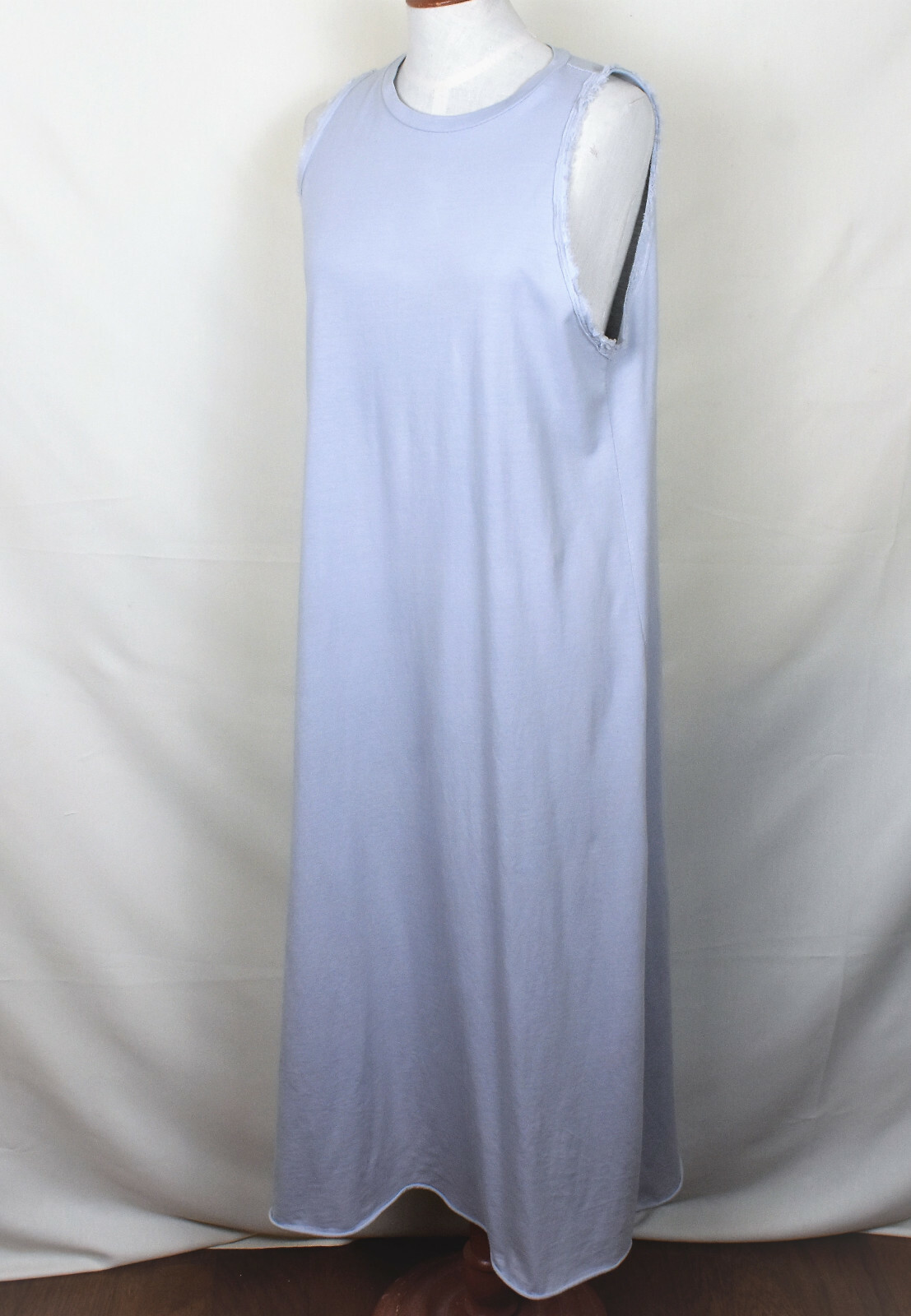 VENTI 6 Dress Light Gray L Cotton Sleeveless Fringe Edge