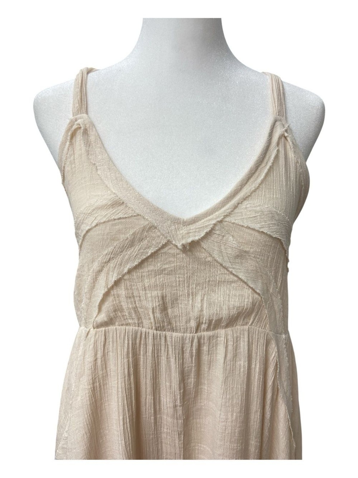 Wishlist Cream Spaghetti Strap Layered Mini Dress Size Small