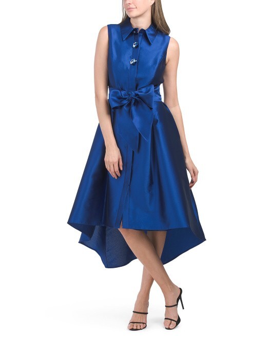 TERI JON Sleeveless Belted Stretch Shirt Dress (size 18)