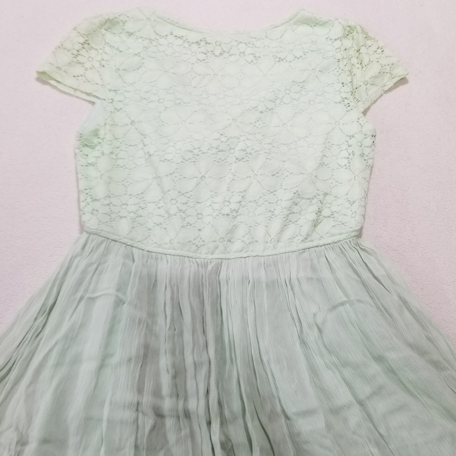 NWT Bow + Arrow Green V Neck Dress Lace Buttons Lined Medium 033