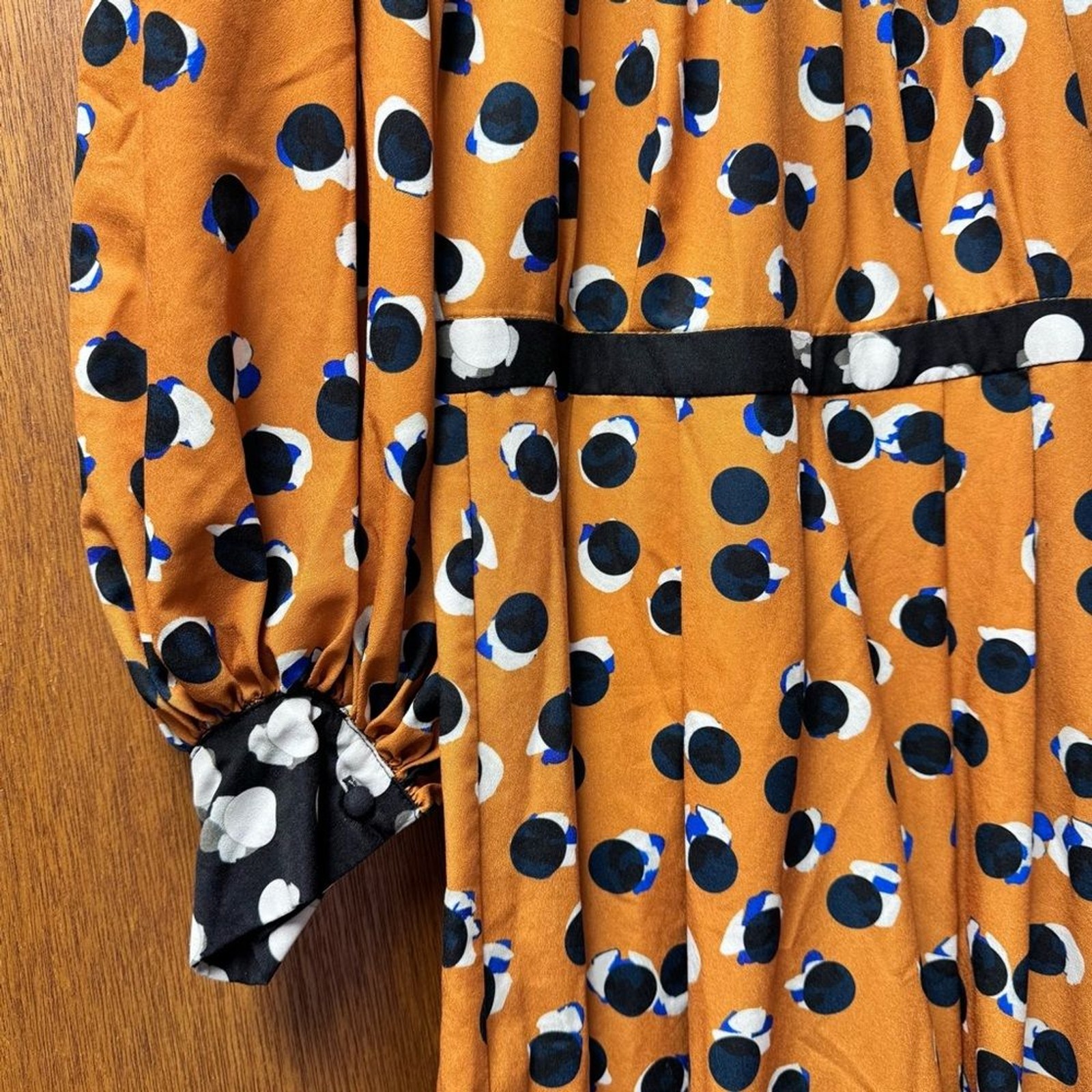 Hunter Bell Burnt Dot Casper Dress Long Sleeve Midi Orange 2