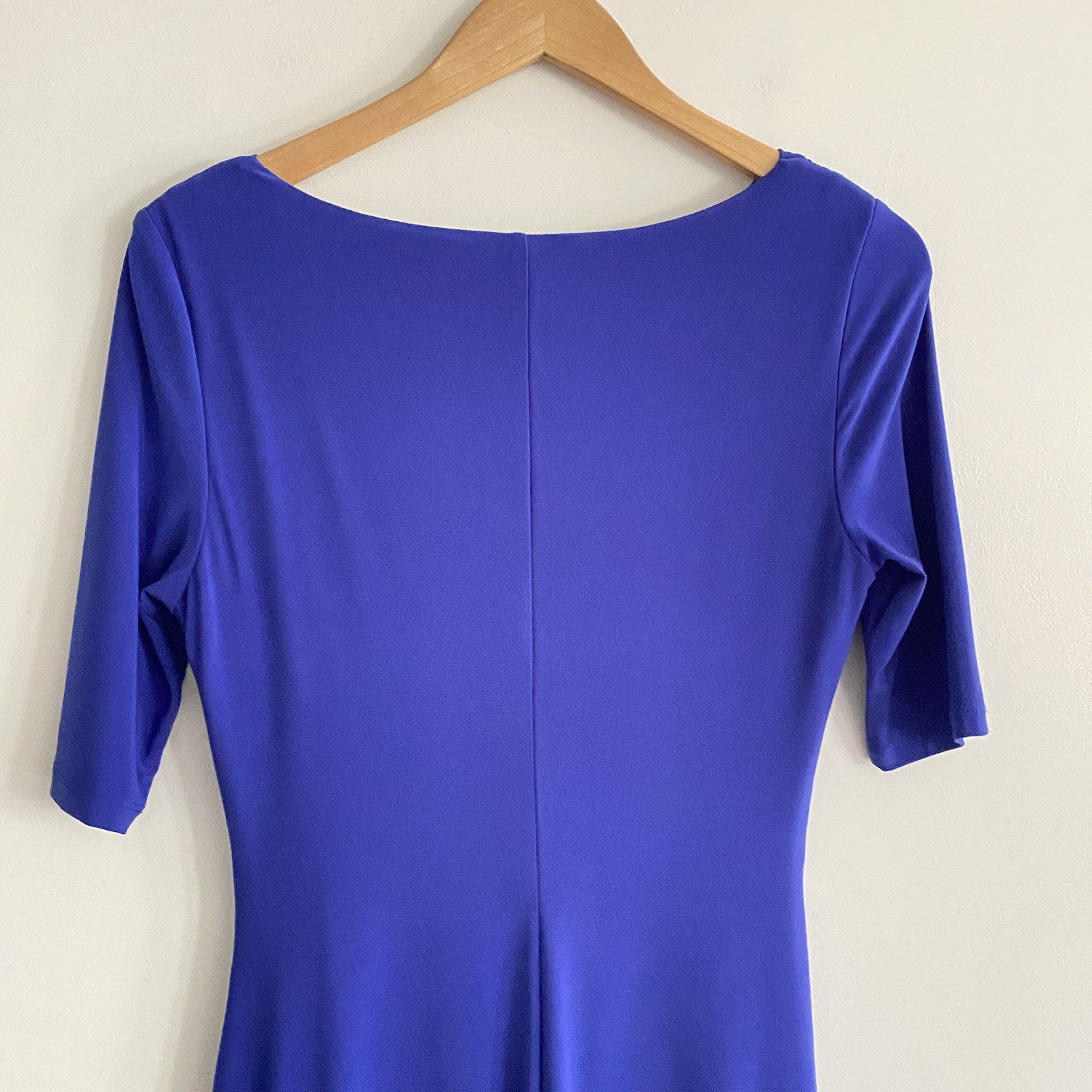Lauren Ralph Lauren Womens 8 Cobalt Blue Draped Dress Slinky Stretch