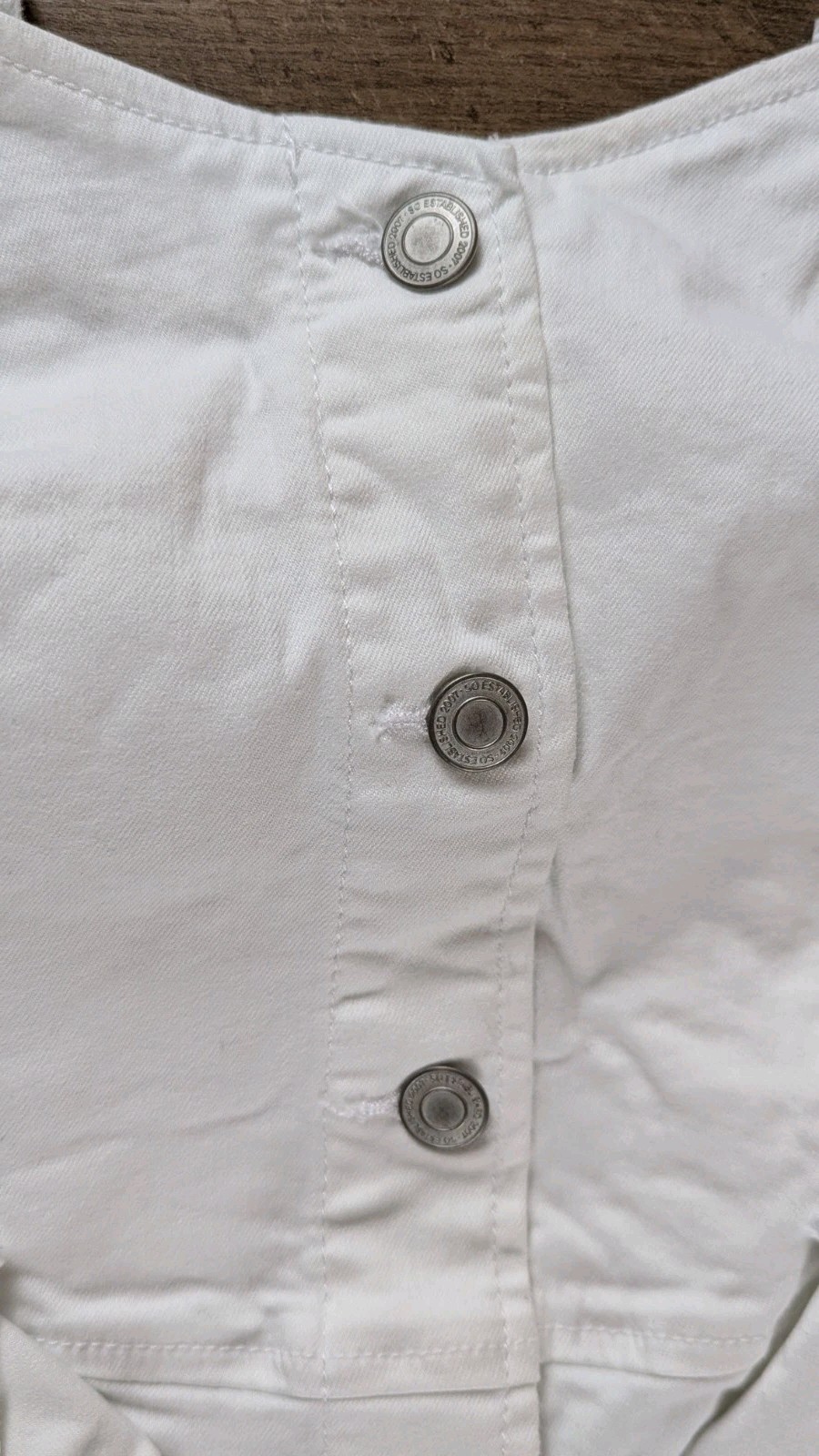 So Juniors Button Down Denim Buckle Straps Tie Waist Belt Overall Dress White M