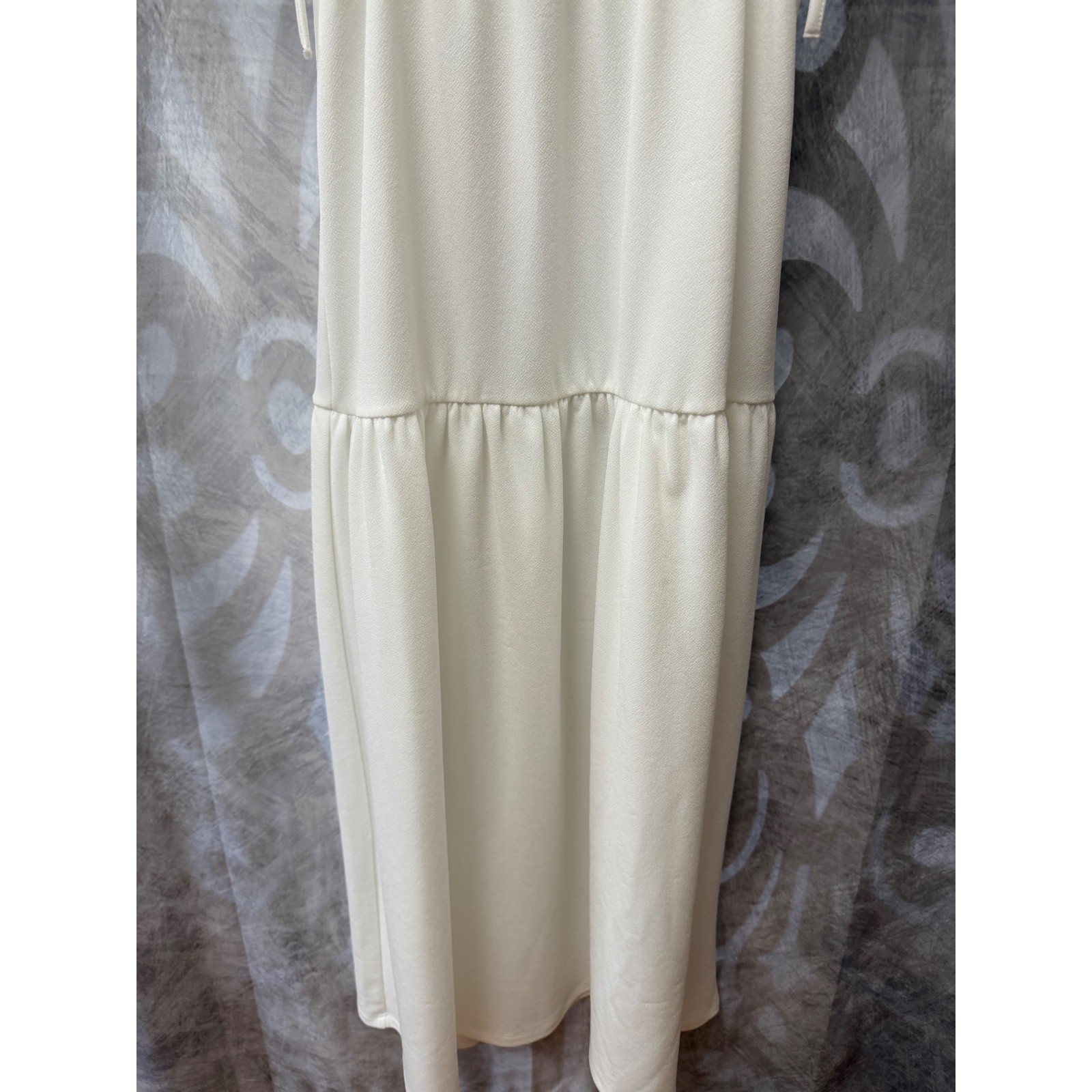 ASOS DESIGN White Lace Trim Pinafore Midi Dress Open Side Tie Detail Womens 4