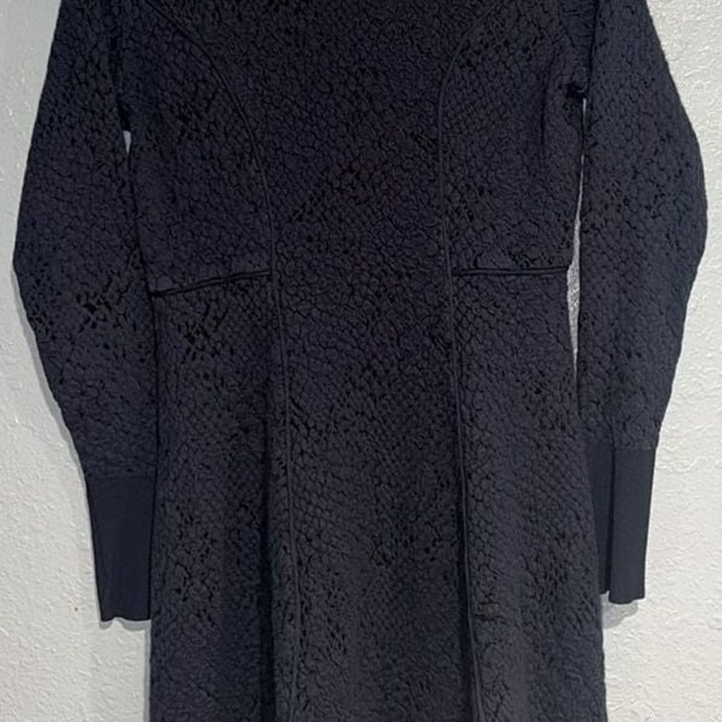 Simply Vera Vera Wang Navy Long Sleeve Textured Knit Mini Dress