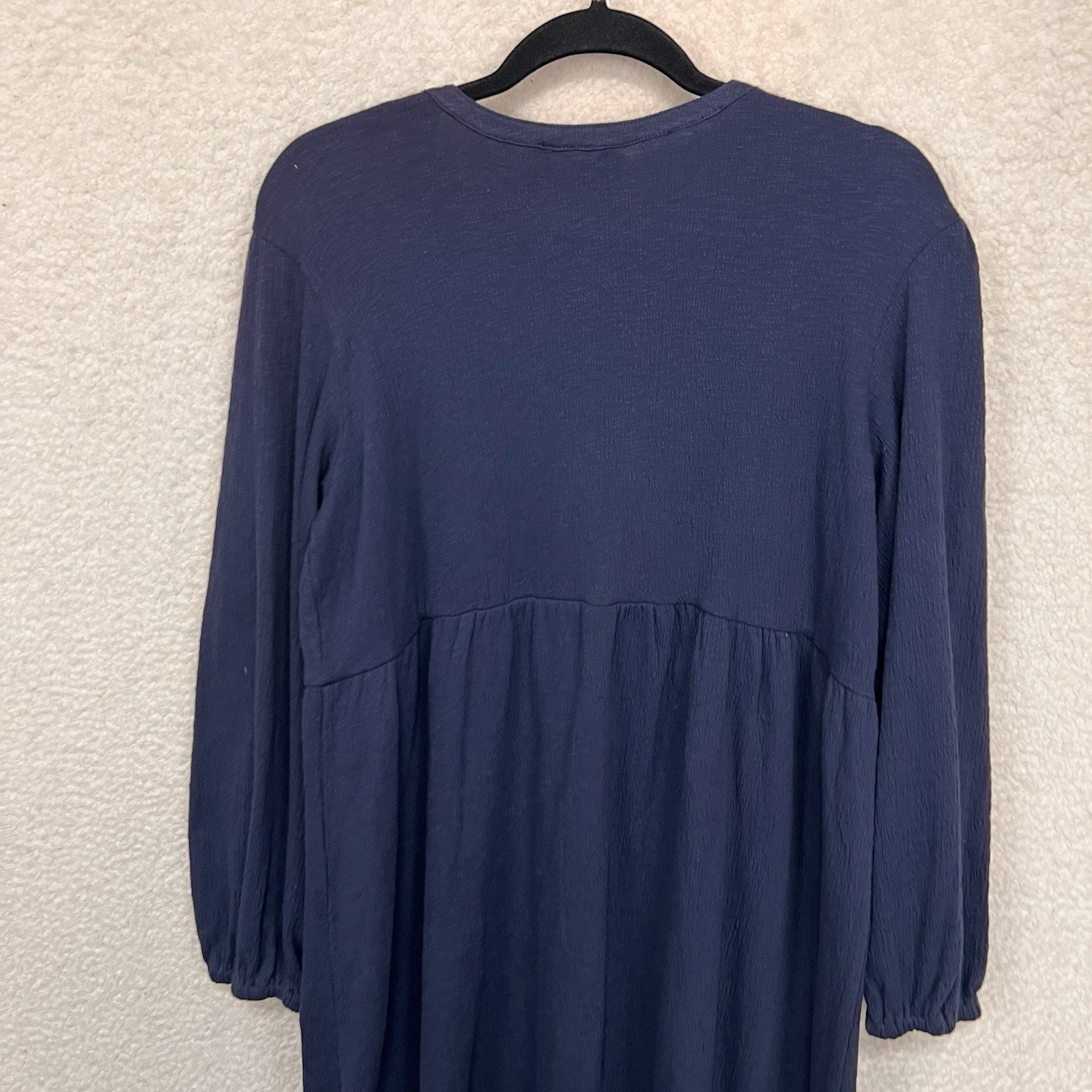 New Richer Poorer Cloud Weave Button Up Dress Womens M Blue Nights Relaxed