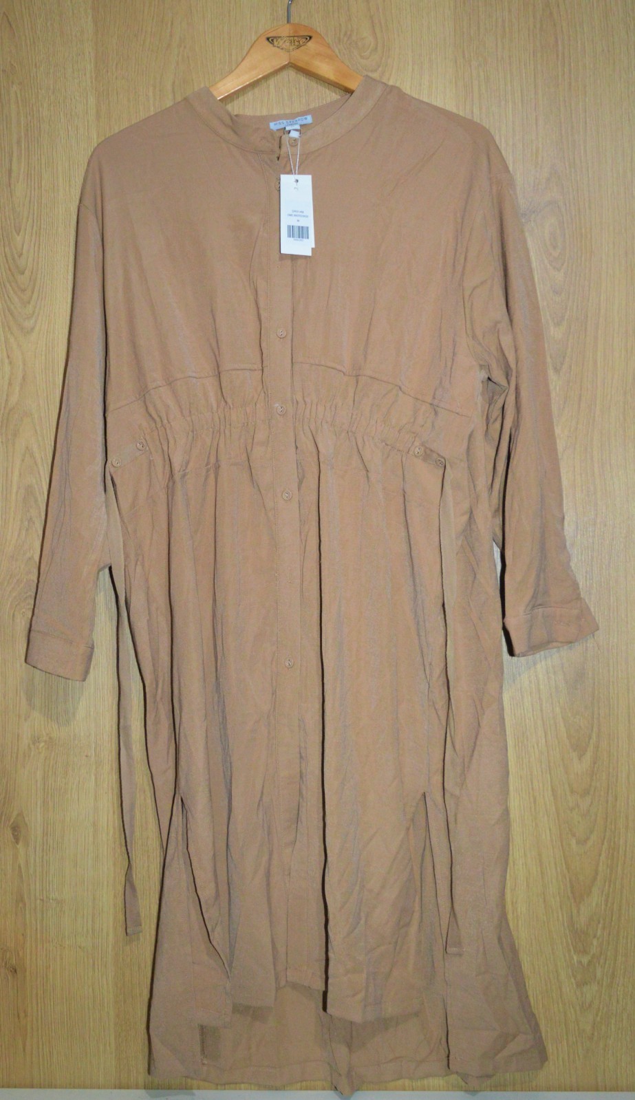 Miss Sparrow London Women’s Medium Camel Waisted Dress Rayon/Polyester Blend