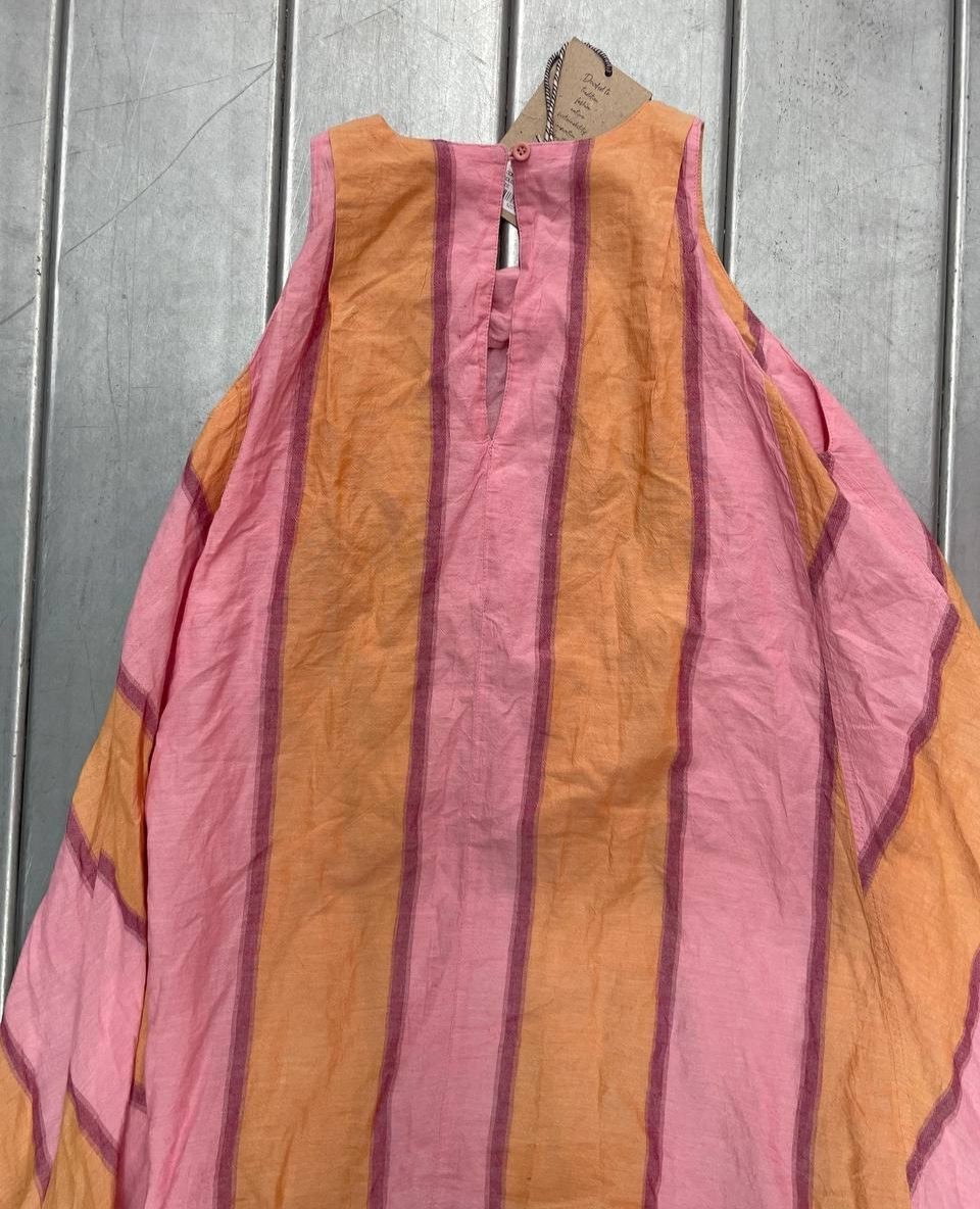 Devotion Twins Oversize Flowy Maxi Dress Womens One Size Pink Orange Boho NWT