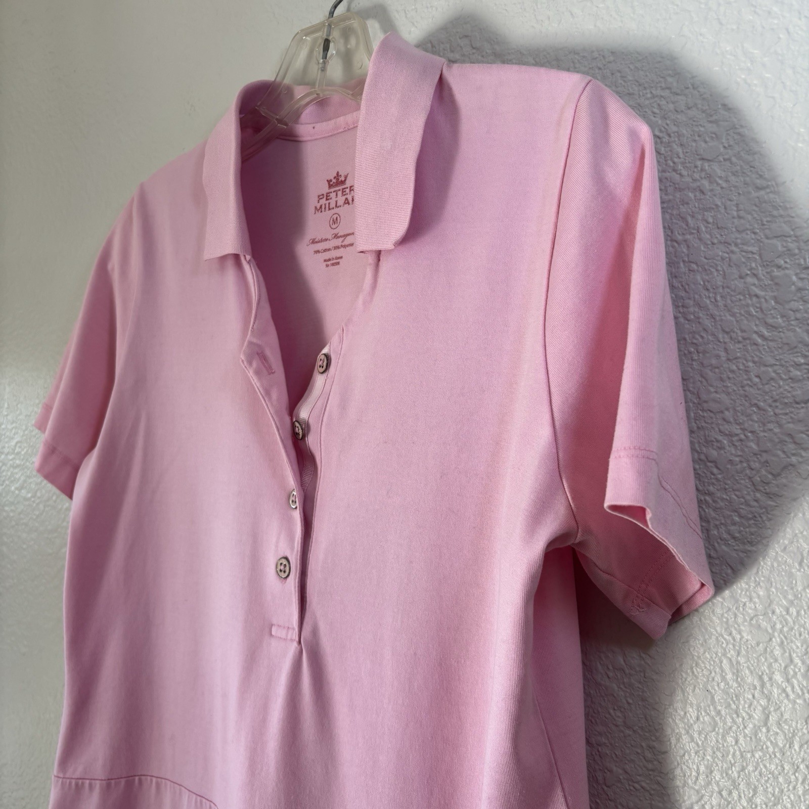 Peter Millar Womens Pink Performance Golf Dress Medium Polo Collared Sleeveless