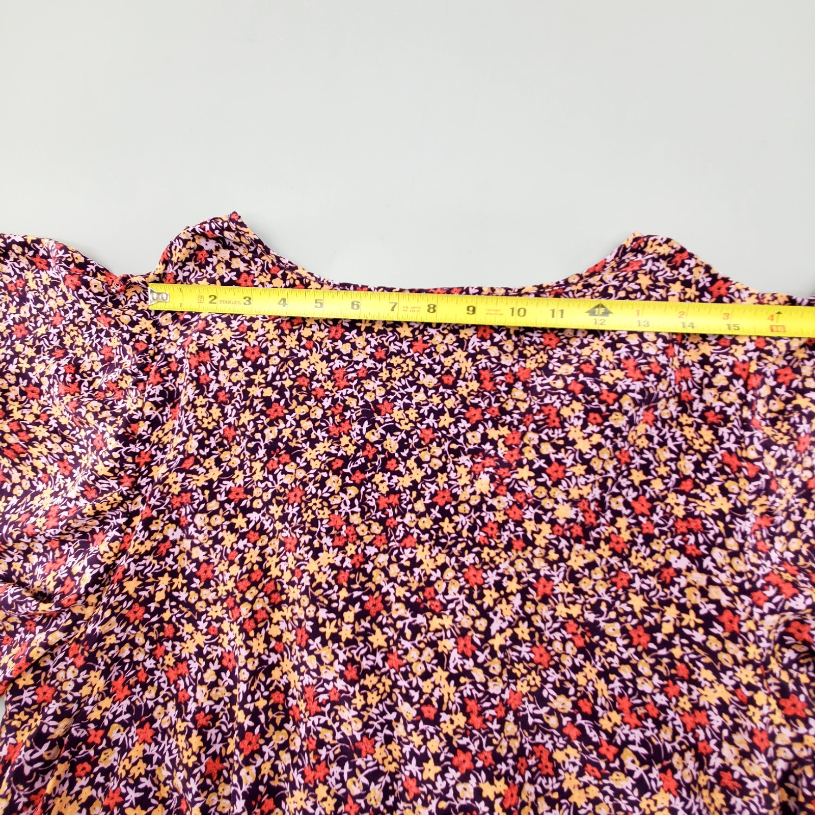 Sundance Womens Size L Boho Dress Mulberry Crepe Floral V Neck Flutter Sleeve