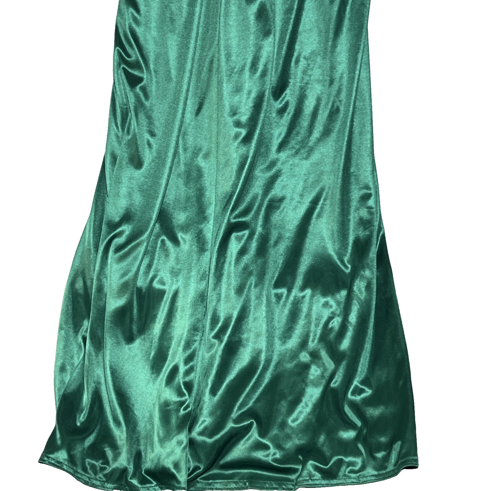 City Triangles Halter Gown S Emerald Green Sparkle Satin Fairy Mermaid Prom Y2K