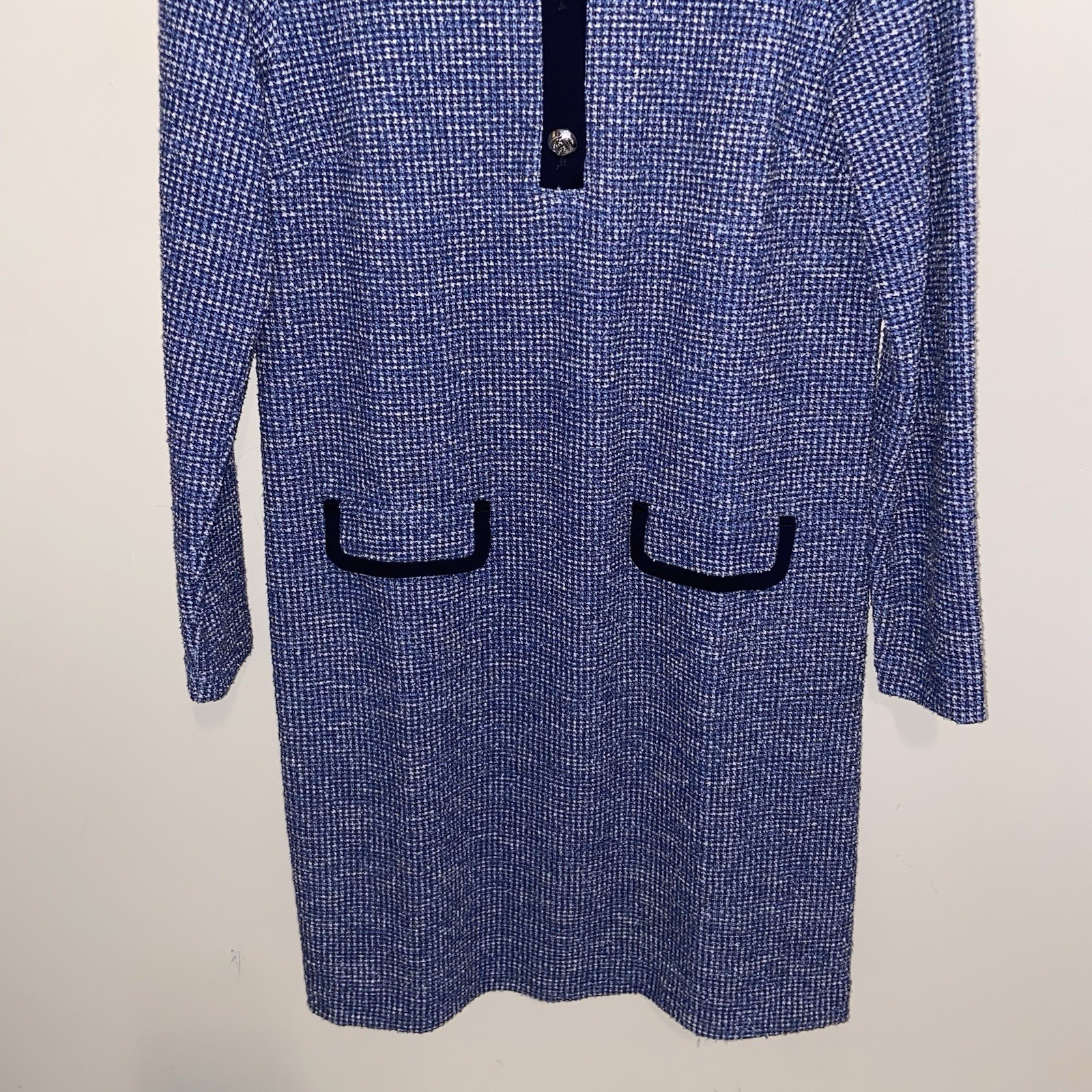 Talbots Dress Womens Medium Stretch Tweed Contrast Trim Office Preppy Classic