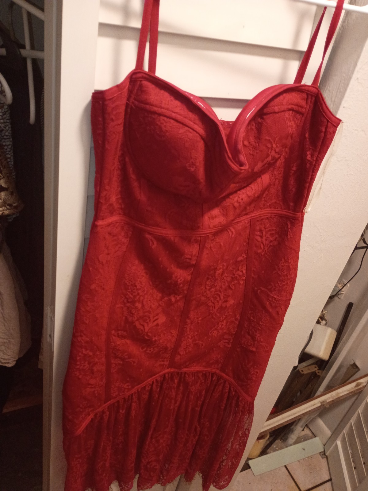 My Triangles Burgundy Sheer Ruched Long Sheath Dress Sleeveless Size S