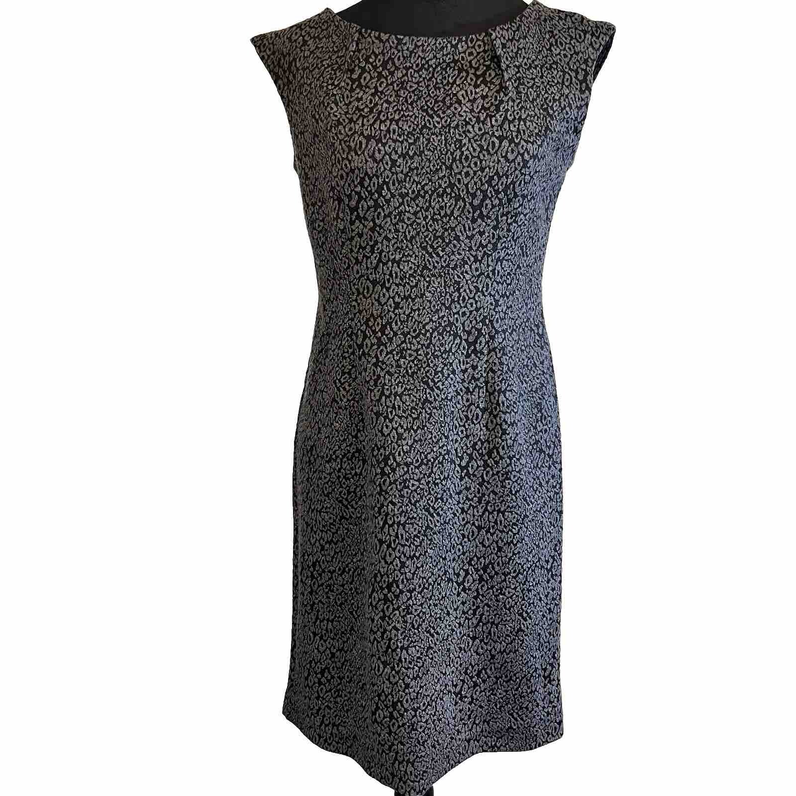 Elementz Dress Petite Small Zip Leopard Cheetah Black Gray Sleeveless