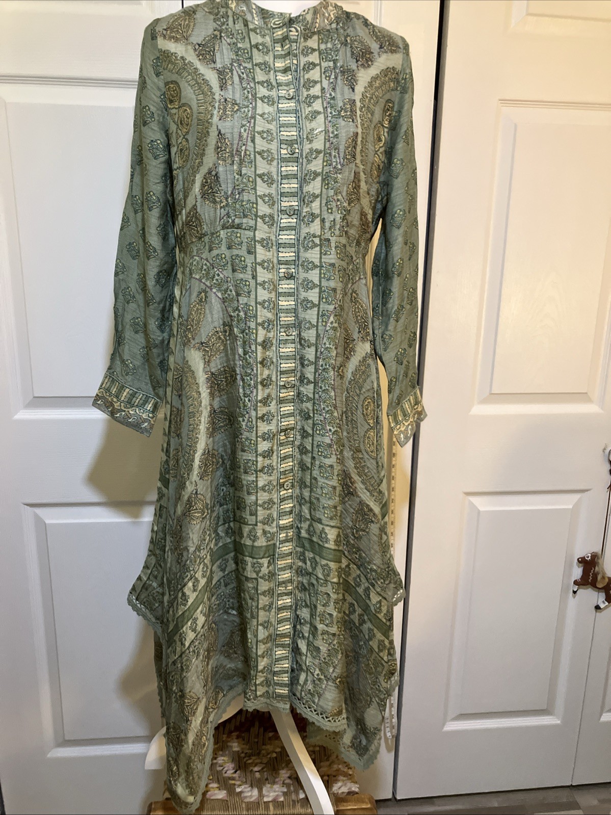 NWT Soft Surroundings Jardin Majorelle Shirtdress Hankerchief Hem PM 10-12