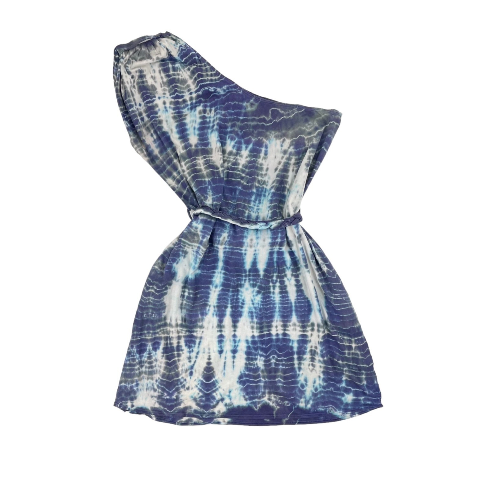 Gypsy 05 Liyah Blue Asymmetrical Belted Toga Dress Womens Size Medium Boho