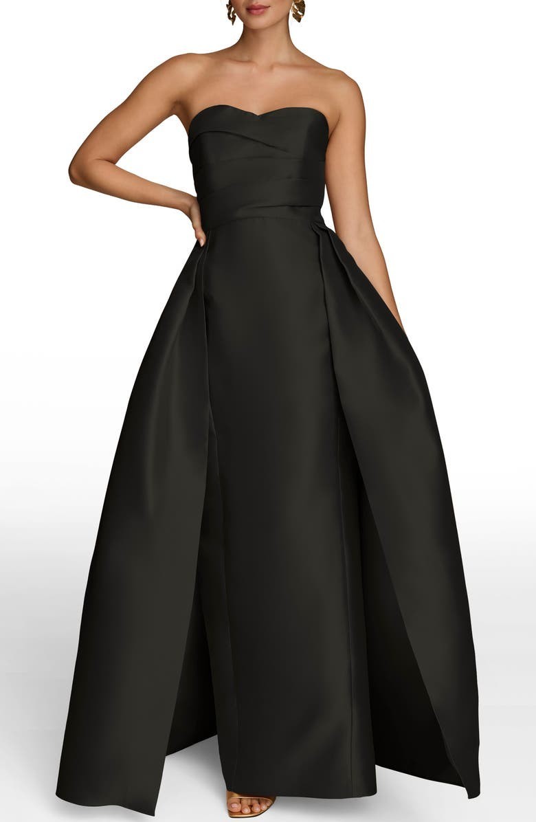 Donna Karan New York Women’s Sweetheart-Neck Pleated Gown Black Size 6 $359