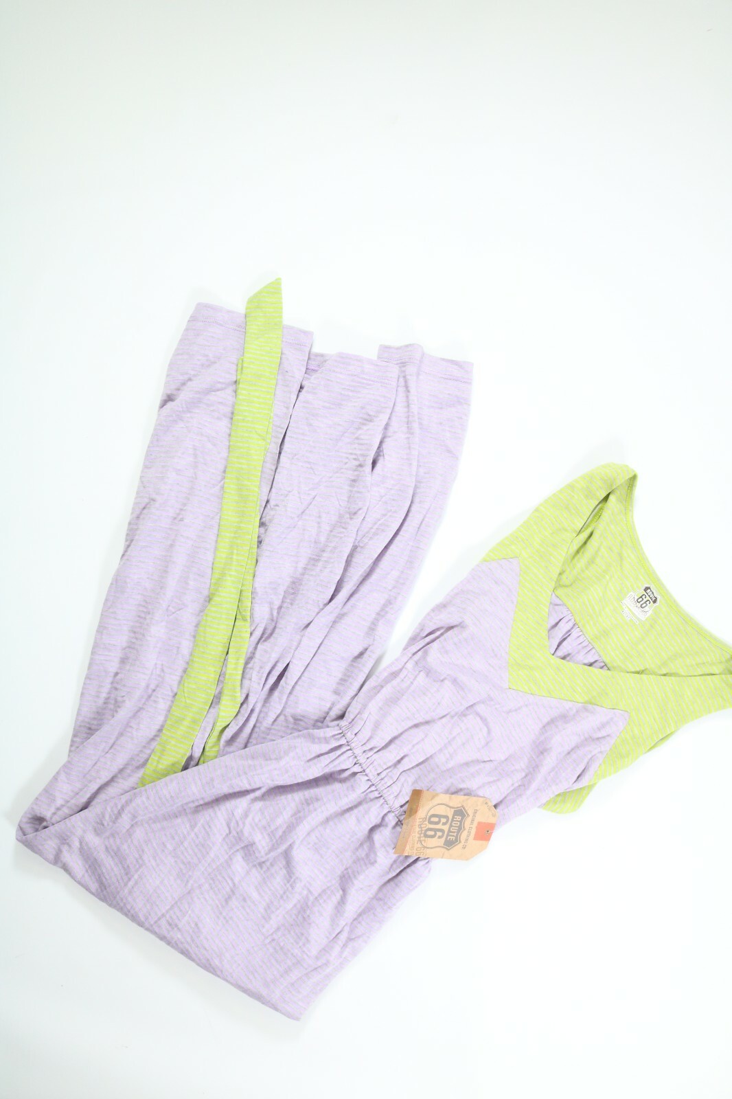 Women’s Route 66 Lavender Lime Stripes Sleeveless Dress XS NEW! NWT