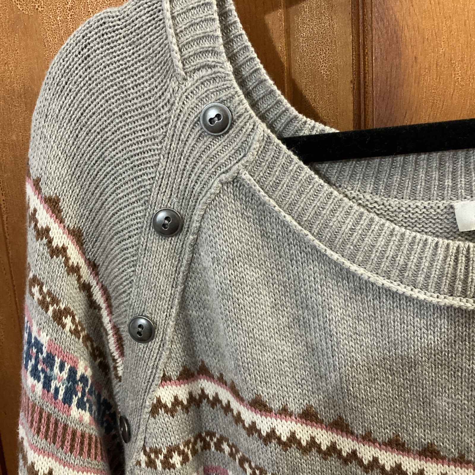 Sundance Elise Lighthouse Fair Isle Wool Knit Dress Sz XL Sweater Dress Nordic ￼