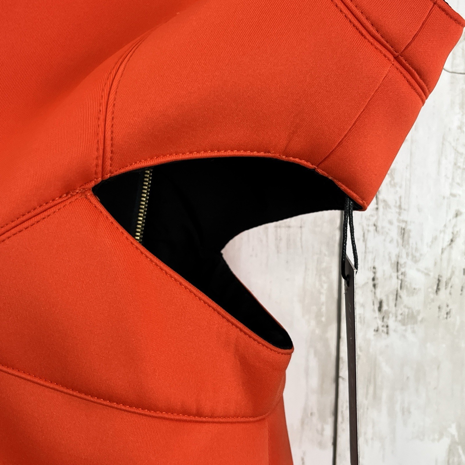 NWT Hunter Bell Porter Cutout Sheath Dress Size 8 Orange Scuba Neoprene Bodycon