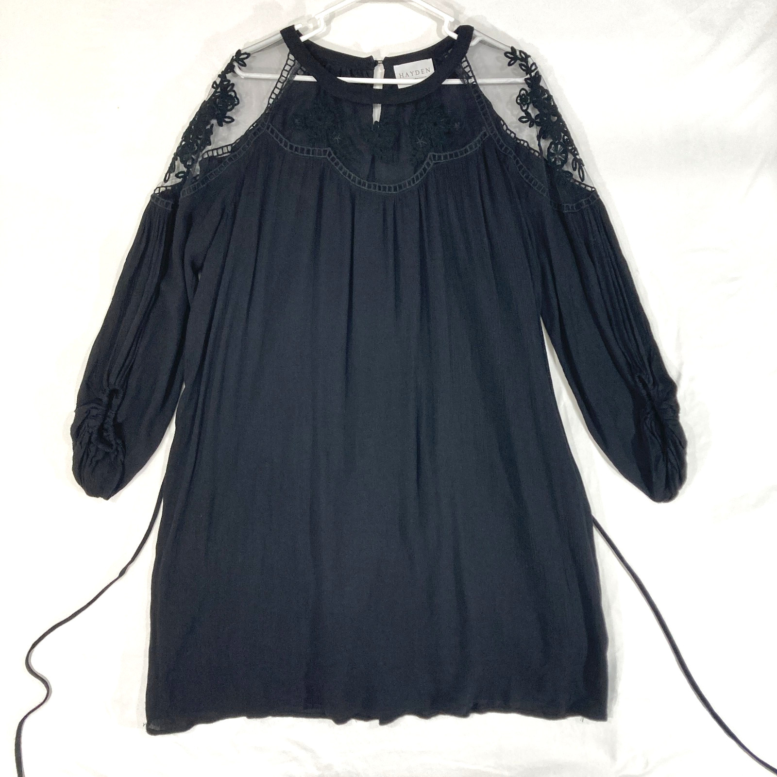 Hayden Whimsigoth Gauzy Sheer Mesh Lace Pleated Emo Goth Dress Womens S M NWOT