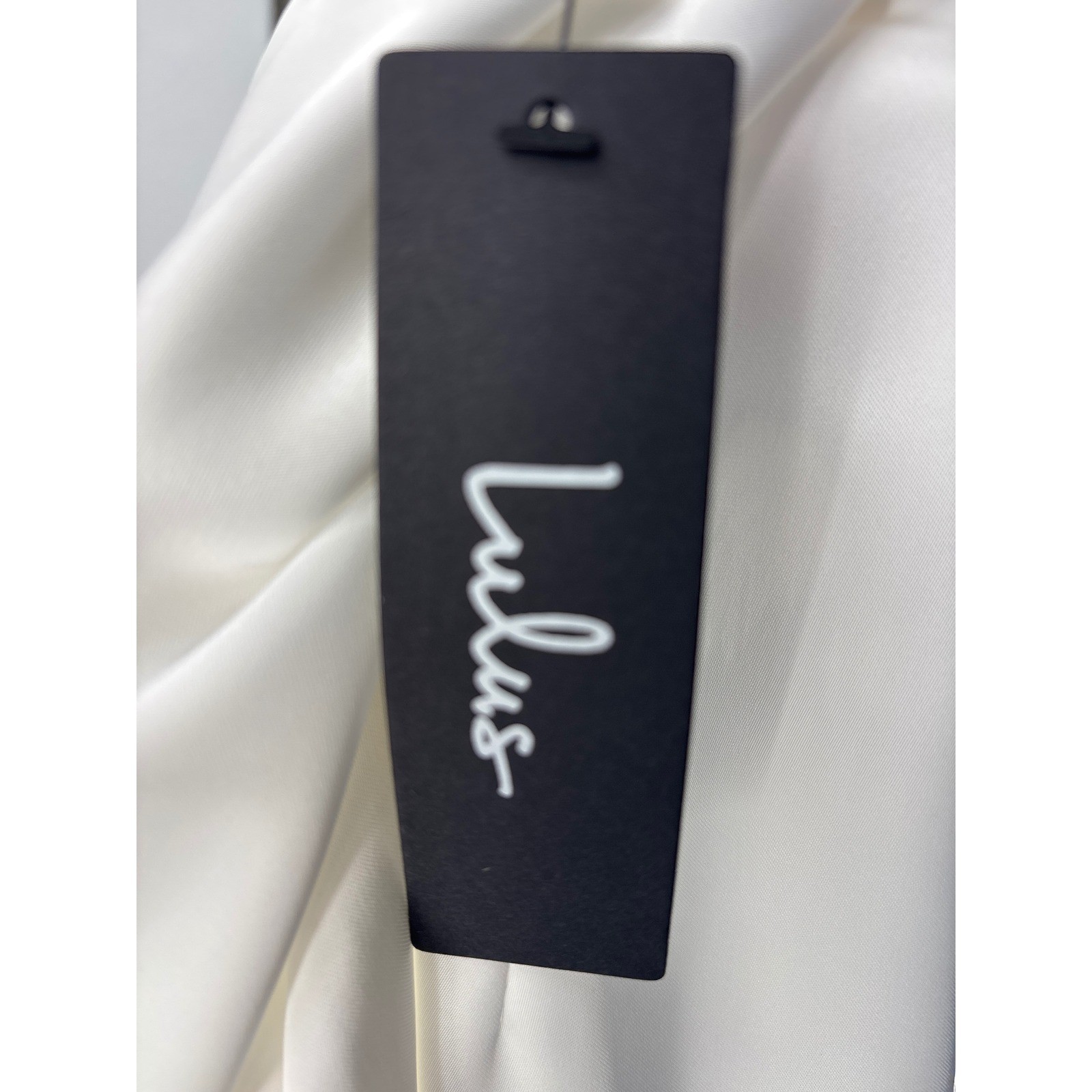 Lulus Classic Elegance White Satin Mock Neck Sleeveless Mini Dress Small NWT