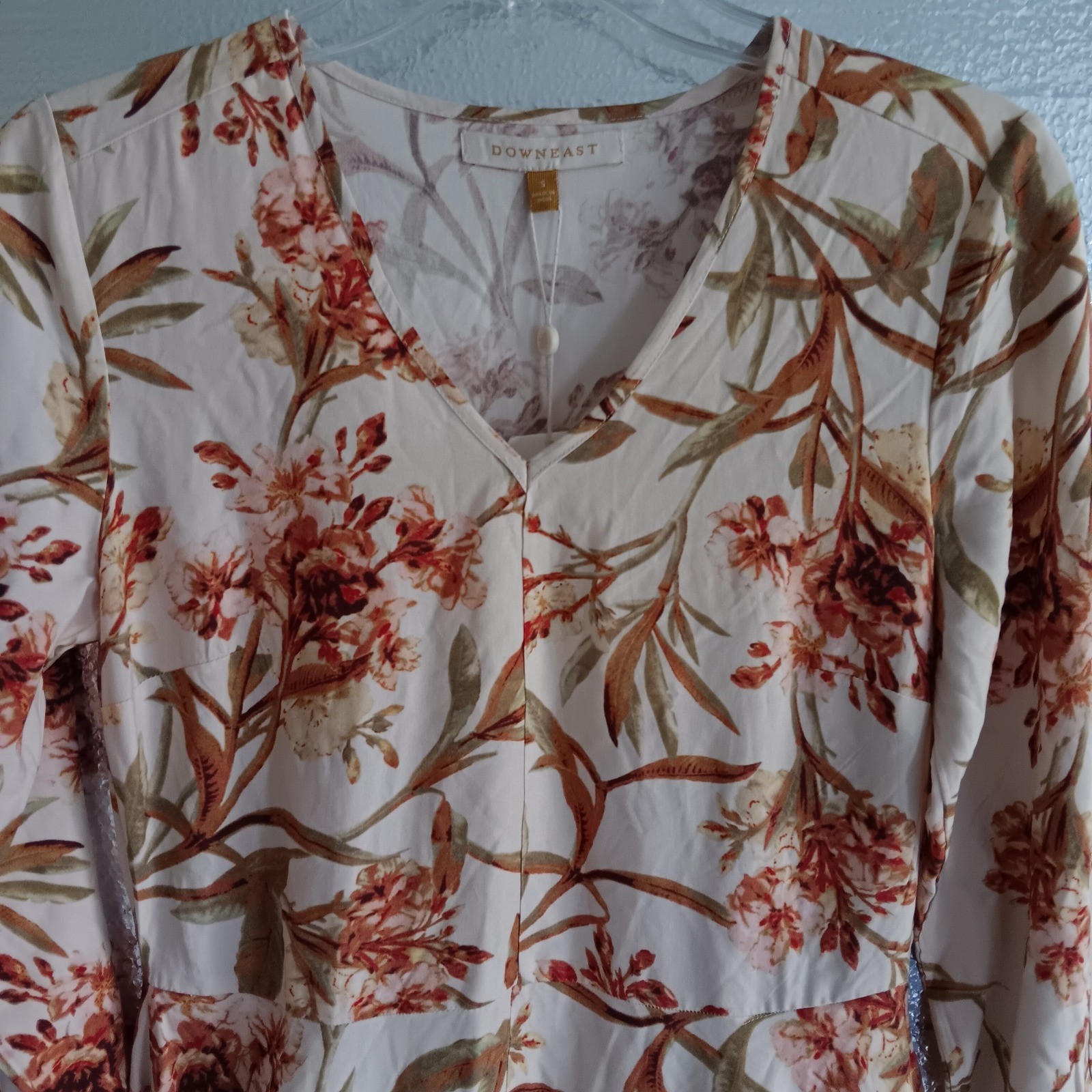 Downeast Tropical Flared Dress Womens S Perrine Floral NWT Maxi Handkerchief Hem