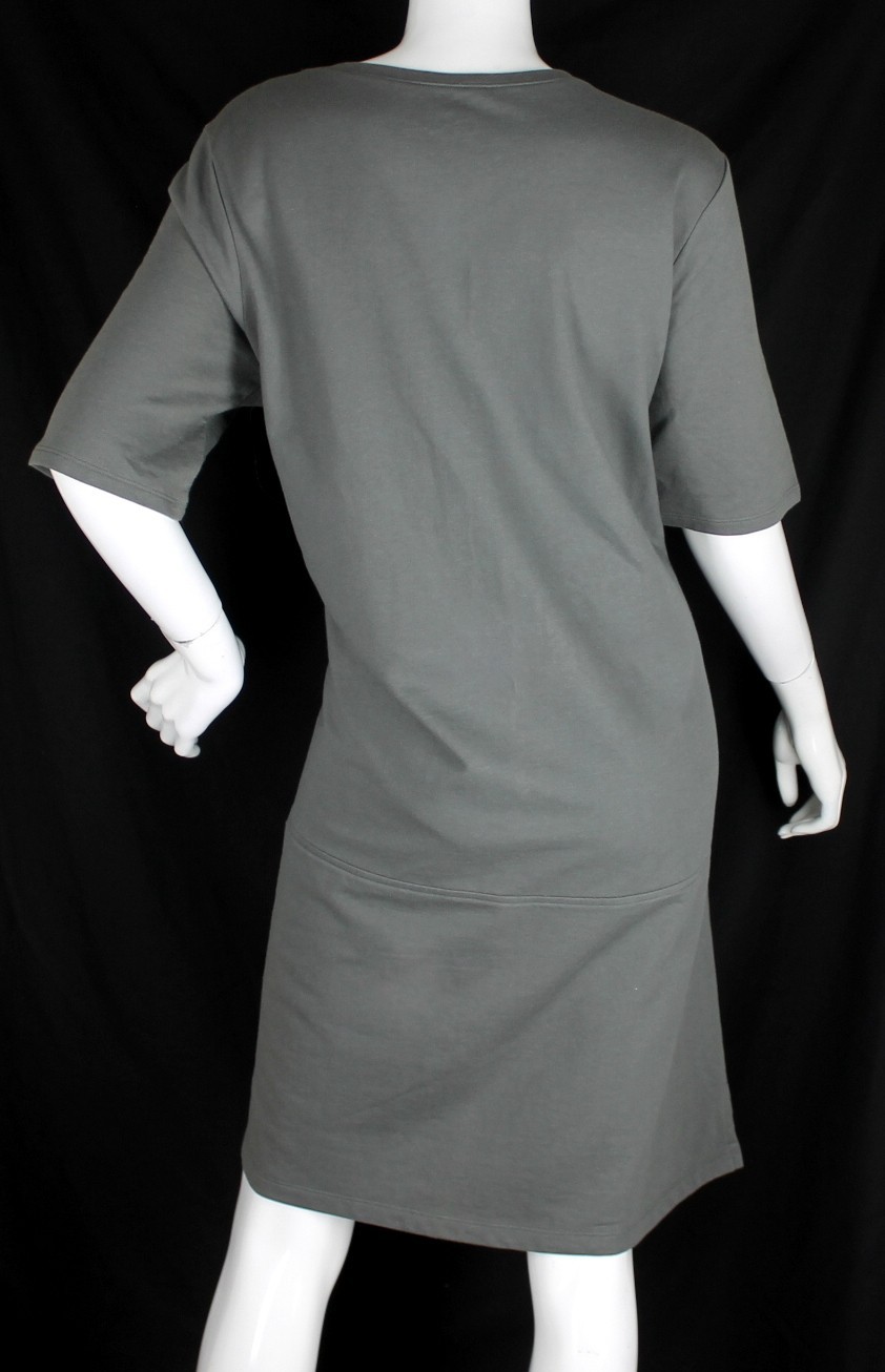{MERONA} Dress Gray Sz. XXL Shift Short Sleeve 100% Cotton Stretch Zip