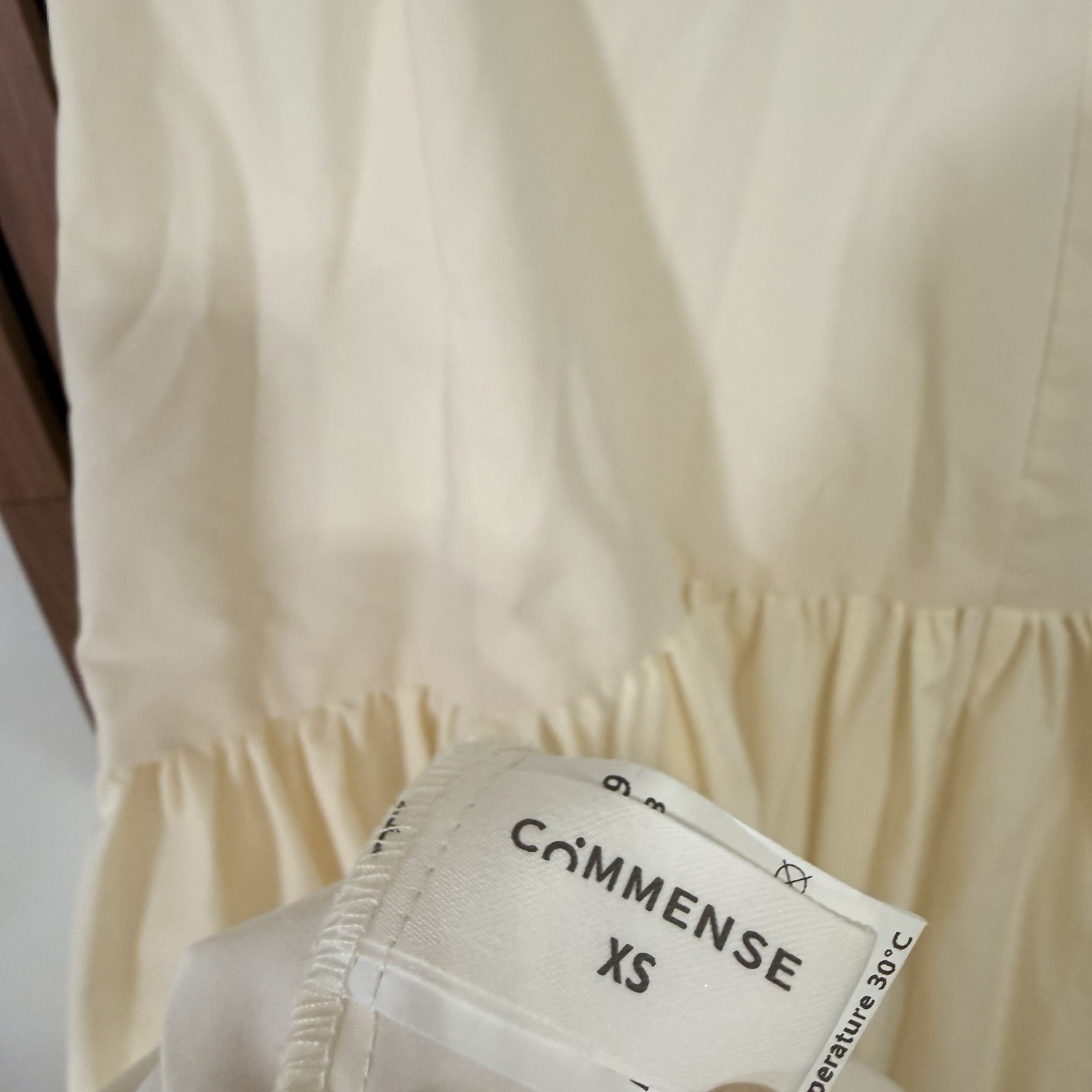 Commense Ivory Square Neck Strappy Sleeveless A-Line Midi Dress XS