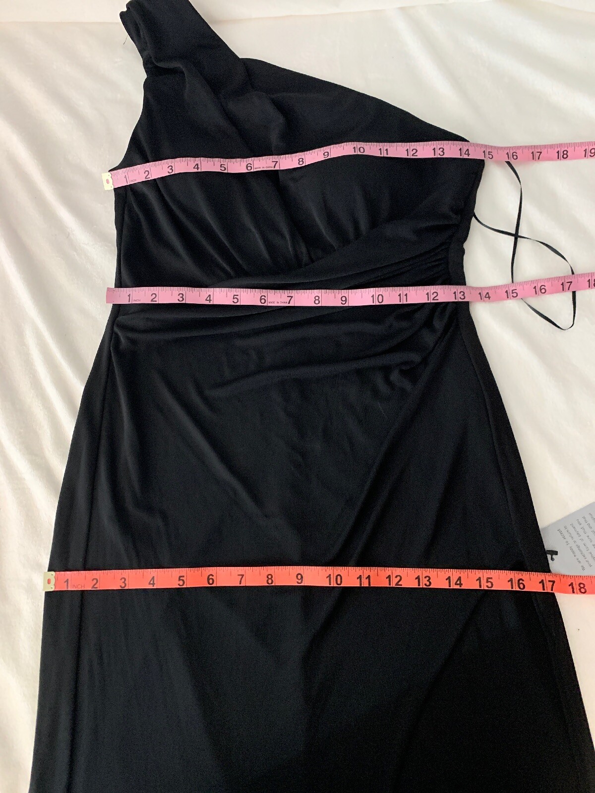 NEW $346 Maria Bianca Nero Black Kerri One-Shoulder Gown [ SZ 4 ] #E746