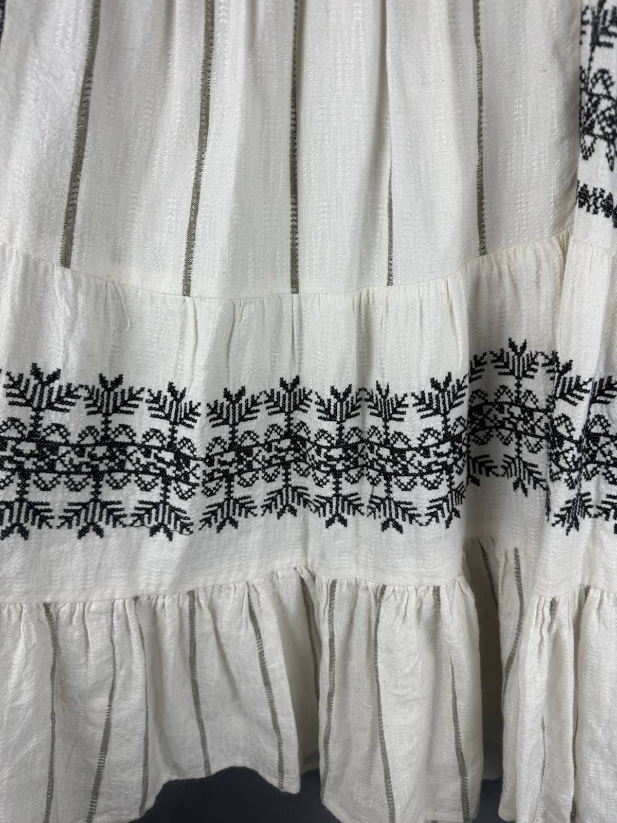 Pomegranate Viscose Three Quarter Sleeves dress With Embroidery Details Size M
