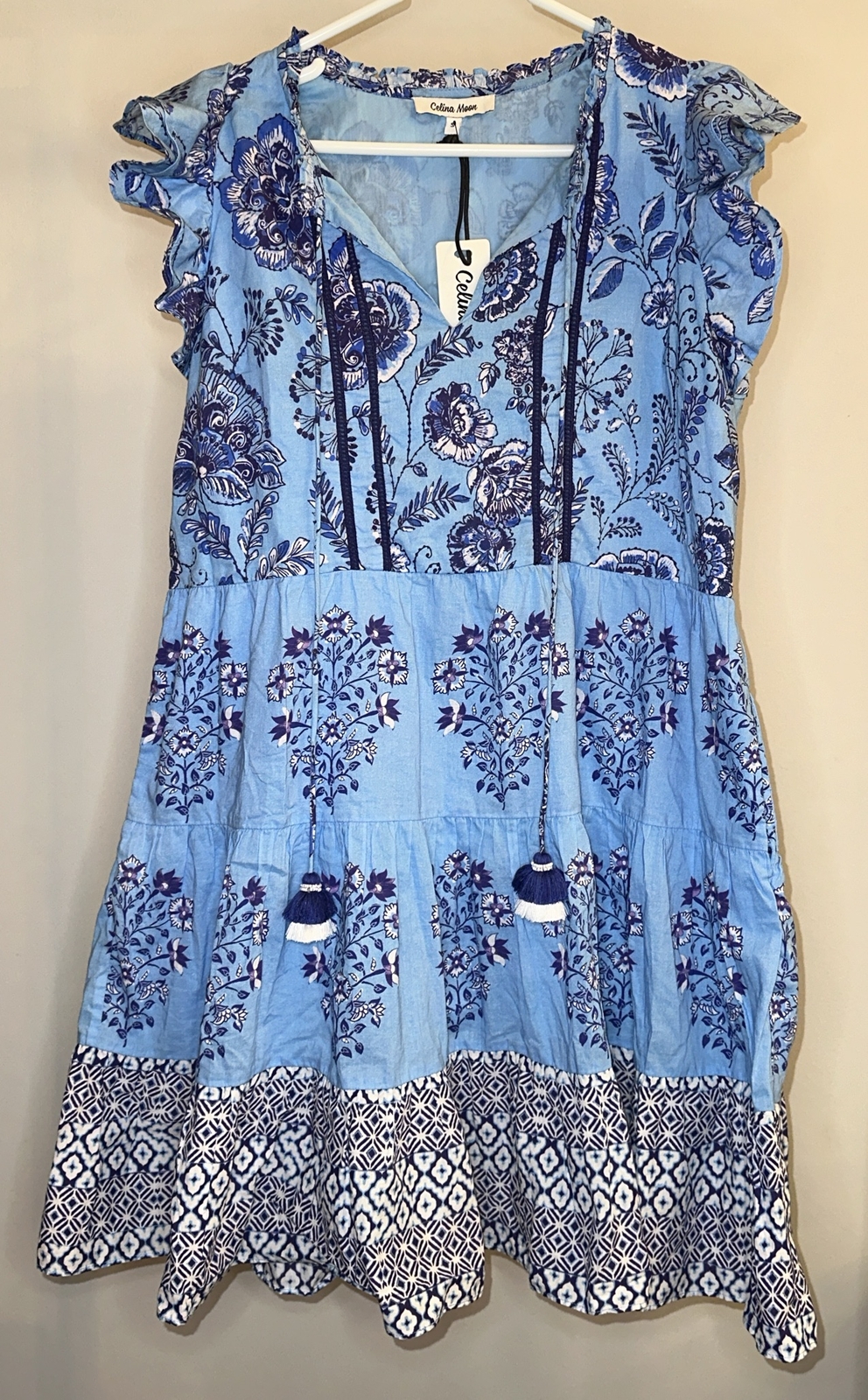 Celina Moon Blue Floss Mini Dress – Size Small