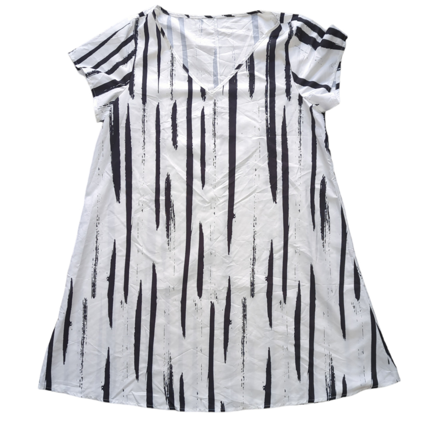 Unbranded Ladies White Black Lightweight Dress Extra Large