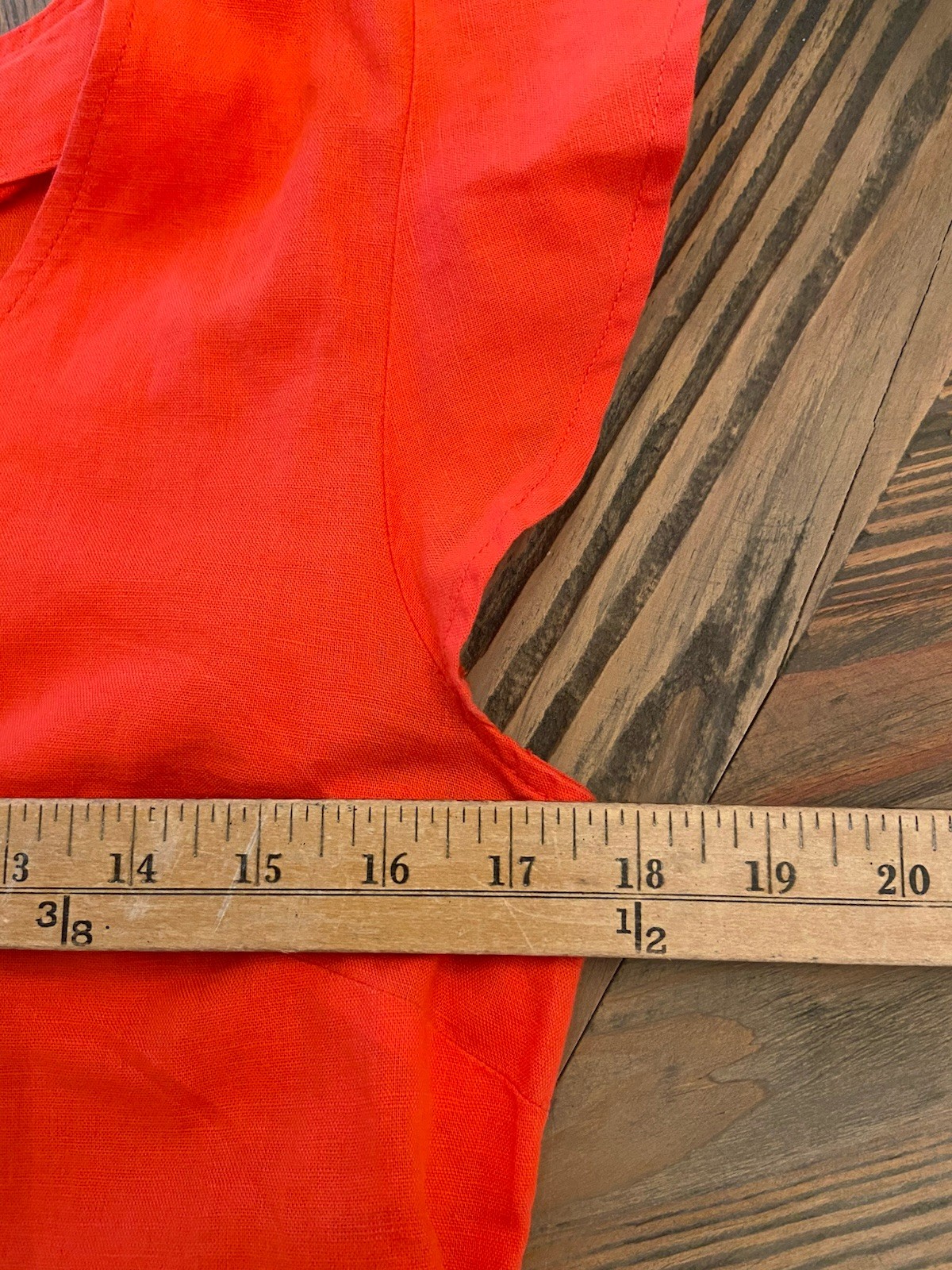 Goodthreads Linen Cotton Tiered Dress Women’s Medium Coral Red Flutter Sleeve