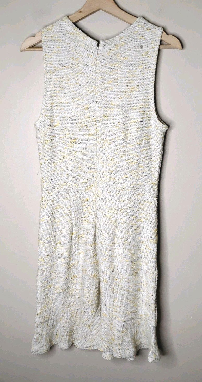 LOFT Marled Knit Dress Sleeveless Drop Waist With Pockets Flounce Hem Size 4 NWT
