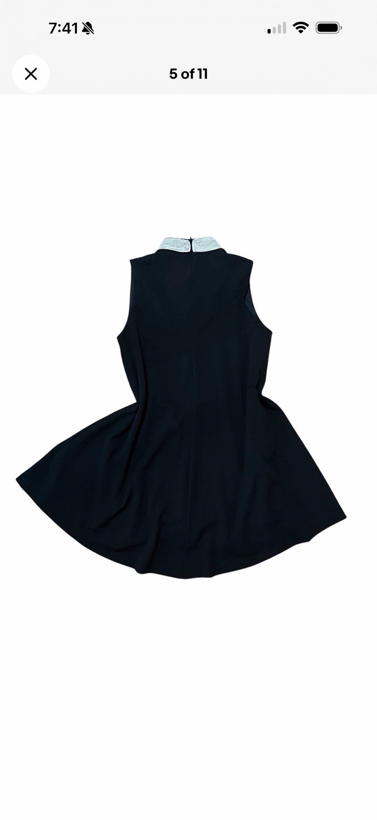 Gracia Black Metal Beaded Neck Cut Out Cocktail Swing Dress Size Medium