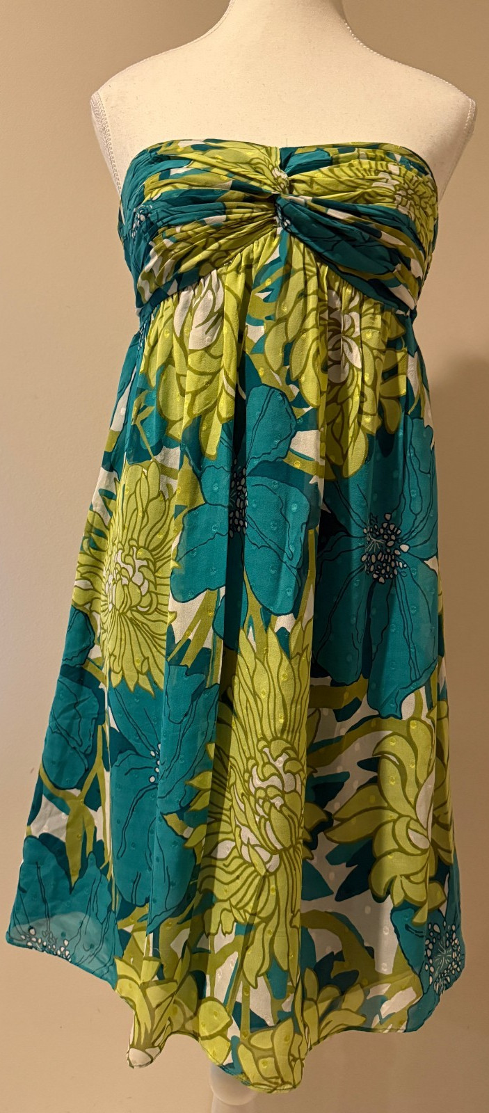 ANN TAYLOR Womens Silk Blend Strapless Floral Dress – Sz 0